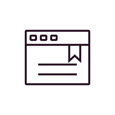 tarayıcı pencere simgesi. İnce çizgi çizimi. beyaz arkaplanda izole