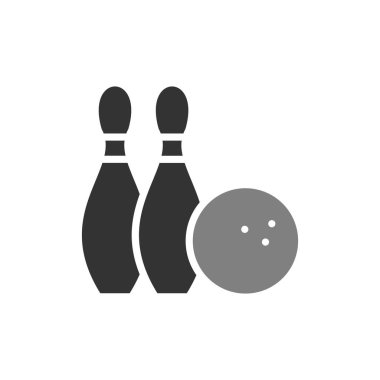 Bowling topu ve iğne simgesi vektör illüstrasyonu