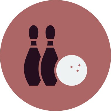 Bowling topu ve iğne simgesi vektör illüstrasyonu