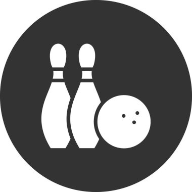 Bowling topu ve iğne simgesi vektör illüstrasyonu