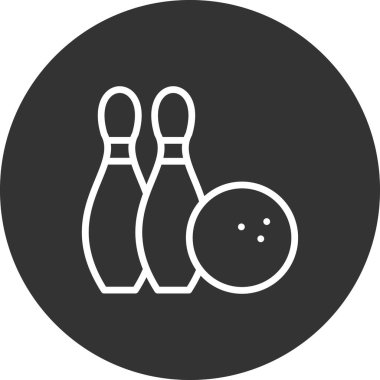 Bowling topu ve iğne simgesi vektör illüstrasyonu