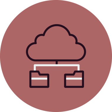 Bulut ağı simgesi. Basit resimleme 