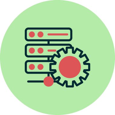 Veritabanı basit simgesi, vektör çizim