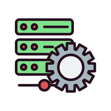 Veritabanı basit simgesi, vektör çizim