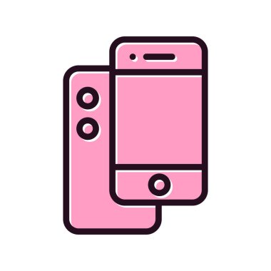 Cep telefonu simgesi, düz vektör çizimi