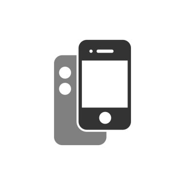 Cep telefonu simgesi, düz vektör çizimi