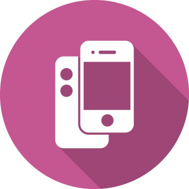 Cep telefonu simgesi, düz vektör çizimi