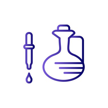 pipette çizgi simgesi, ana hat vektör işareti, beyaz üzerine izole edilmiş doğrusal resim. Sembol, logo illüstrasyonu.