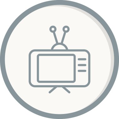 Eski televizyon. Web simgesi basit illüstrasyon