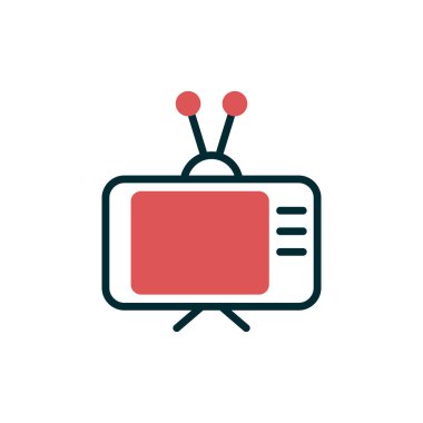 Eski televizyon. Web simgesi basit illüstrasyon