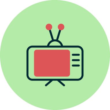 Eski televizyon. Web simgesi basit illüstrasyon