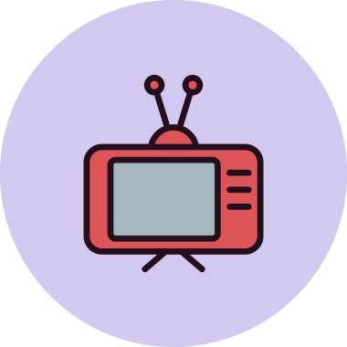 Eski televizyon. Web simgesi basit illüstrasyon