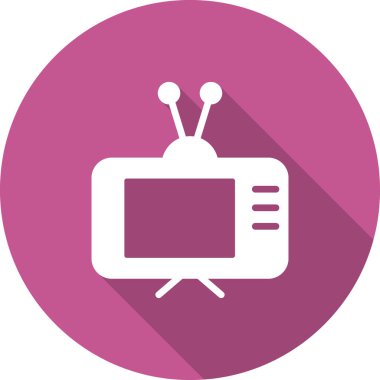 Eski televizyon. Web simgesi basit illüstrasyon