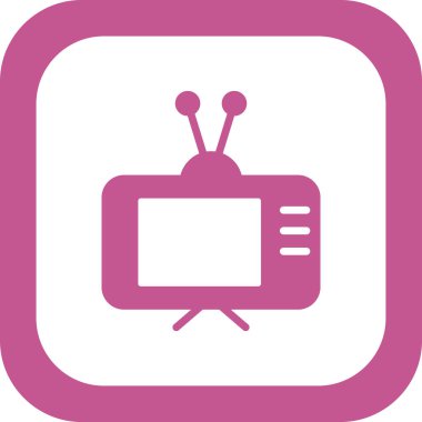 Eski televizyon. Web simgesi basit illüstrasyon