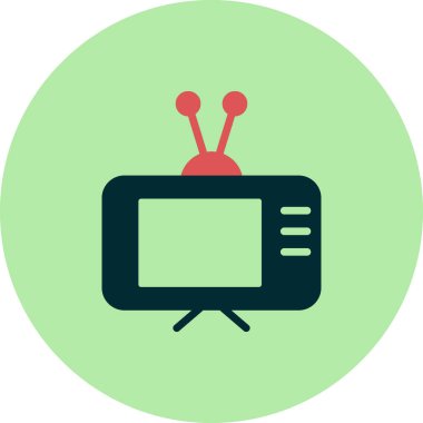 Eski televizyon. Web simgesi basit illüstrasyon