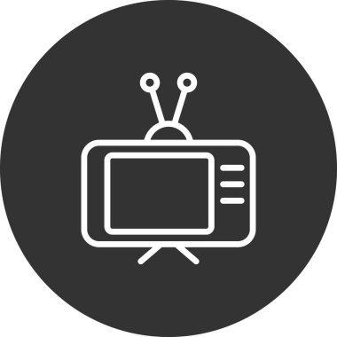 Eski televizyon. Web simgesi basit illüstrasyon