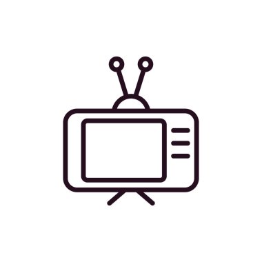 Eski televizyon. Web simgesi basit illüstrasyon