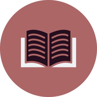 Kitap simgesi, düz vektör çizimi tasarımı