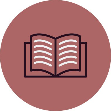 Kitap simgesi, düz vektör çizimi tasarımı