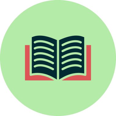 Kitap simgesi, düz vektör çizimi tasarımı