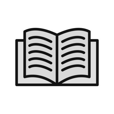 Kitap simgesi, düz vektör çizimi tasarımı