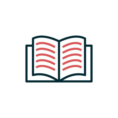 Kitap simgesi, düz vektör çizimi tasarımı