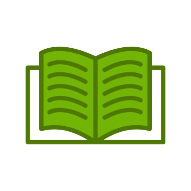 Kitap simgesi, düz vektör çizimi tasarımı