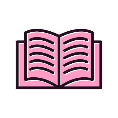 Kitap simgesi, düz vektör çizimi tasarımı