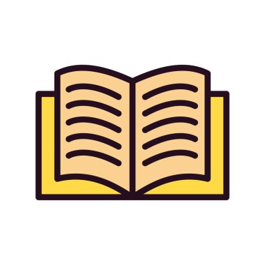 Kitap simgesi, düz vektör çizimi tasarımı
