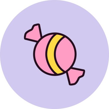 Yuvarlak şeker. Web simgesi basit illüstrasyon