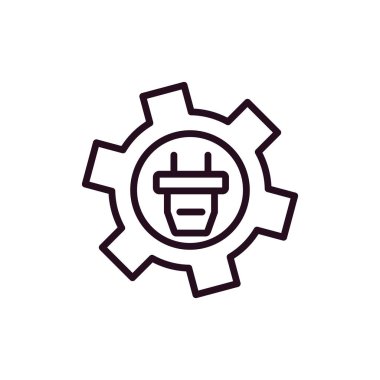 Web ve mobil uygulama tasarımınız için beyaz arkaplanda izole edilmiş dişli simgesi vektörü, ayarlar logosu konsepti