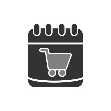 Web ve mobil uygulama tasarımınız için beyaz arkaplanda izole edilmiş takvim simgesi vektörü, alışveriş logosu kavramı