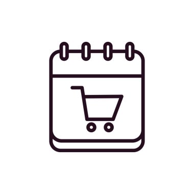 Alışveriş Sepeti Simge Vektör Çizim Tasarımı