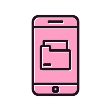 akıllı telefon simgesi, düz vektör illüstrasyon tasarımı