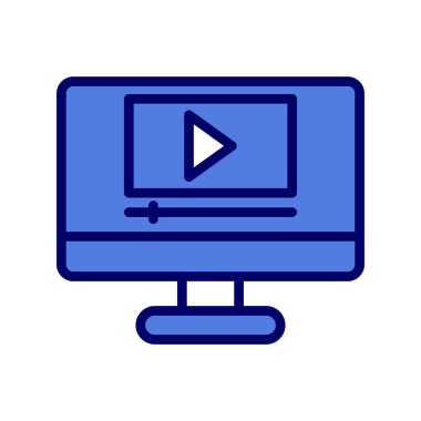 Ekran vektör illüstrasyonlu bilgisayar monitörü