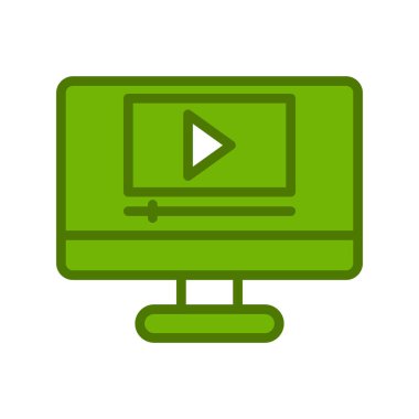 Ekran vektör illüstrasyonlu bilgisayar monitörü