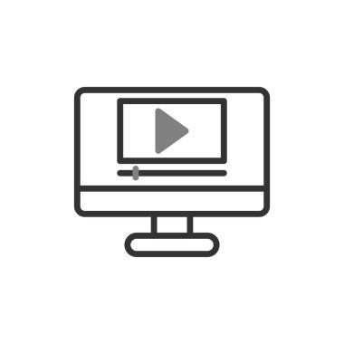 video oynatıcı satır simgesi, vektör illüstrasyonu