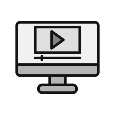 Video oynatıcı ikon vektör illüstrasyonu