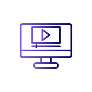 video oynatıcı satır simgesi, vektör illüstrasyonu