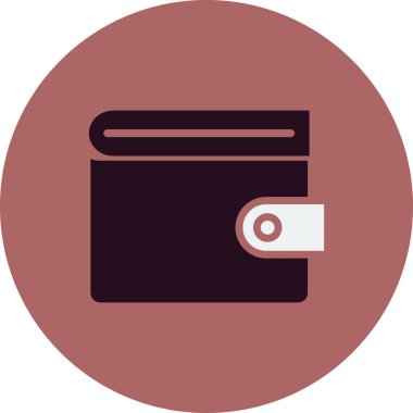 cüzdan düz simgesi, vektör illüstrasyonu