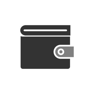 cüzdan düz simgesi, vektör illüstrasyonu