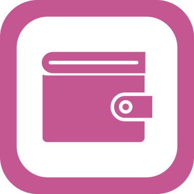 cüzdan düz simgesi, vektör illüstrasyonu