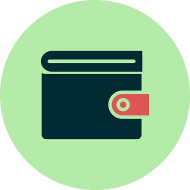 cüzdan düz simgesi, vektör illüstrasyonu