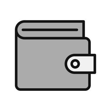 cüzdan düz simgesi, vektör illüstrasyonu