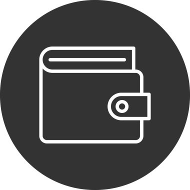 cüzdan düz simgesi, vektör illüstrasyonu