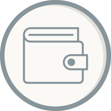 cüzdan düz simgesi, vektör illüstrasyonu