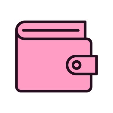 cüzdan düz simgesi, vektör illüstrasyonu