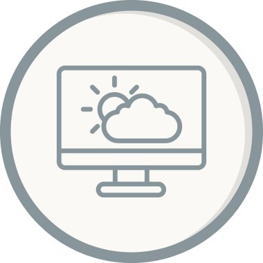 Basit web arayüzü hava durumu uygulaması simgesi, vektör illüstrasyonu