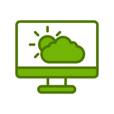 Basit web arayüzü hava durumu uygulaması simgesi, vektör illüstrasyonu