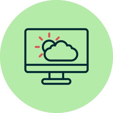 Basit web arayüzü hava durumu uygulaması simgesi, vektör illüstrasyonu